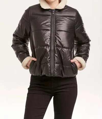 Dear John Denim Arleth Puffer Jacket In Black In Black