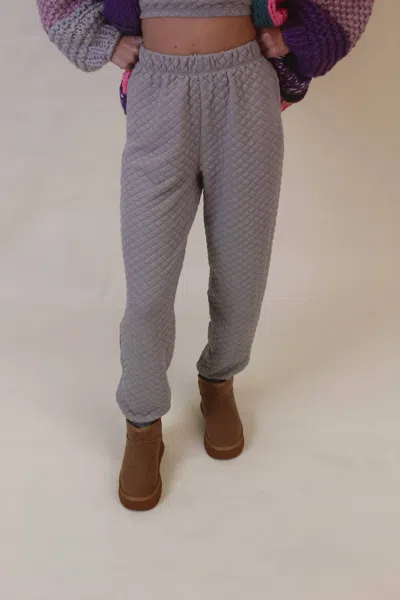 Geegee Ayla Quilted Jogger In Grey In Grey