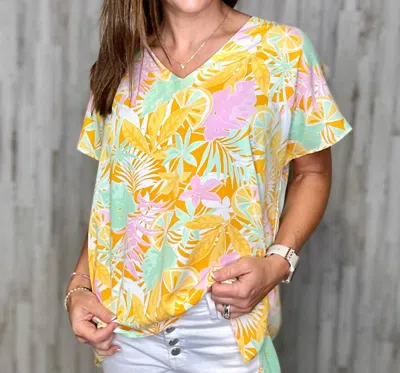 Emily Wonder Breeze Top In Citrus In Orange