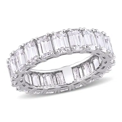 Mimi & Max 6ct Dew Emerald Cut Created Moissanite Eternity Ring 14k White Gold In White