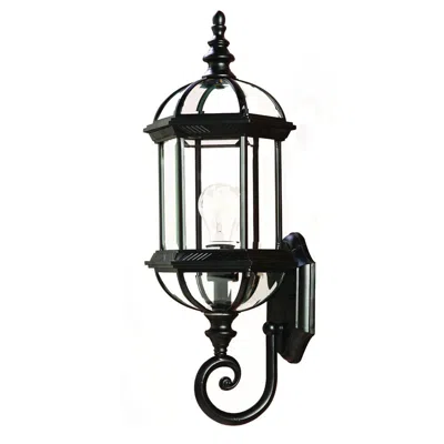 Homezia Matte Black Cylindrical Lantern Wall Light