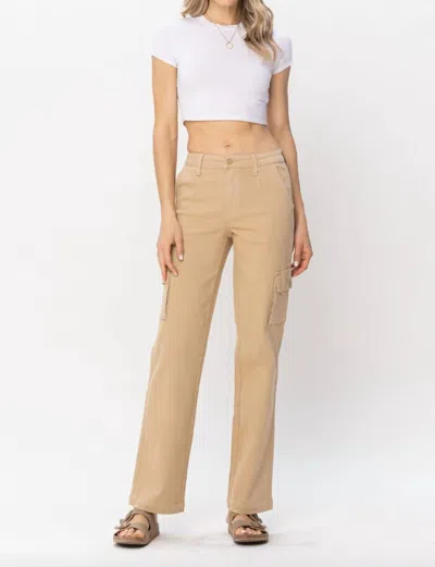 Judy Blue Cargo Straight Leg Pants In Khaki In Green