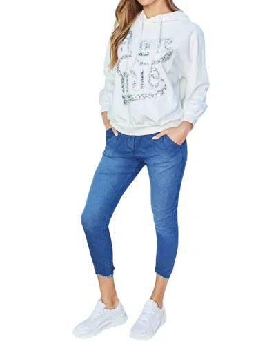 Venti6 Amore Mio Sequined Sweatshirt Hoodie In White In White