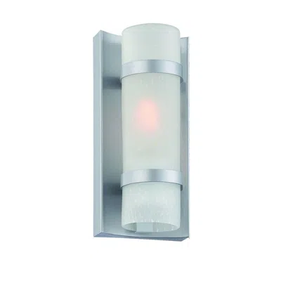 Homezia Brushed Silver And White Glass Wall Sconce