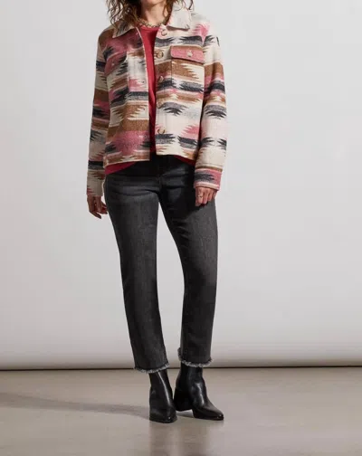Tribal Audrey Pull On Straight Crop Pant In Stone Black In Multi