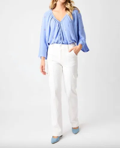 Judy Blue Cargo Straight Leg Jeans In White In White