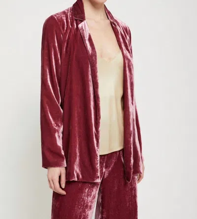 Ottod'ame Velvet Blazer In Sangria In Yellow