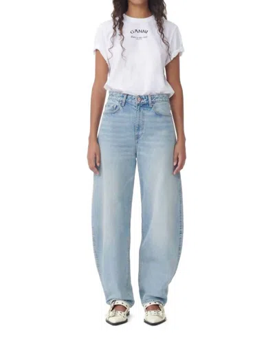 Ganni Rigid Stary Jeans In Light Blue Vintage In Multi