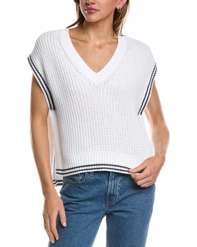 525 America High Low Sweater Vest In White