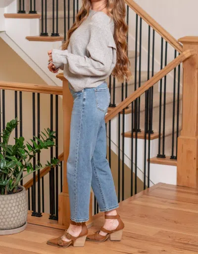 Kancan Jordana High Rise True Straight Leg Jeans In Blue In Blue