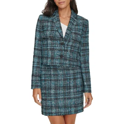 Calvin Klein Women's Two-button Cropped Tweed Blazer In Multi