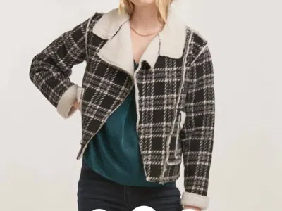 Dear John Denim Alvie Relaxed Fit Jacket In Black White Plaid In Multi