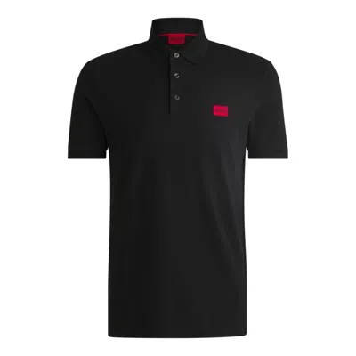 Hugo Boss Hugo Polo Shirt With Logo Patch In Black