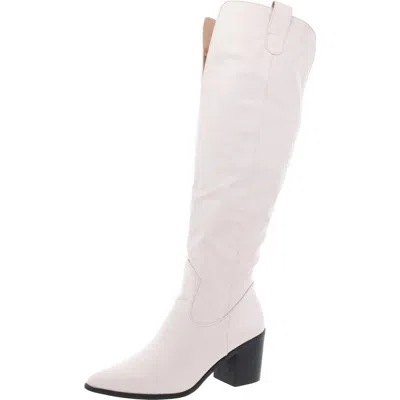 Journee Signature Tamori Womens Zipper Leather Knee-high Boots In Multi
