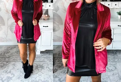 Blakeley Everything We Knew Velvet Blazer In Red Wine In Red