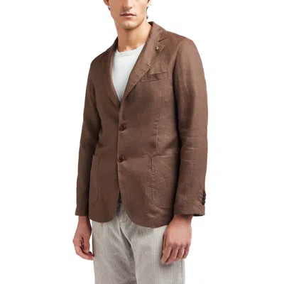 At.p.co At. P.co Linen Men's Blazer In Brown