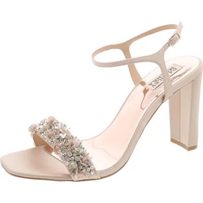 Badgley Mischka Womens Satin Adjustable Block Heel In Pink