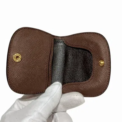 Pre-owned Burberry Brown Canvas Leather Coin Purse/coin Case ()