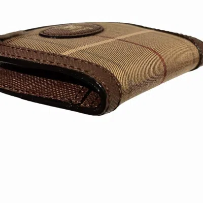 Pre-owned Burberry Brown Canvas Leather Coin Purse/coin Case ()