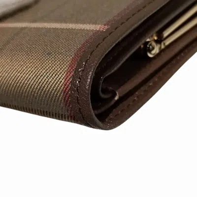 Pre-owned Burberry Brown Canvas Leather Wallet (bi-fold) ()