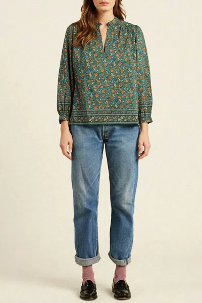 Trovata Bailey Blouse In Botanical Border In Multi