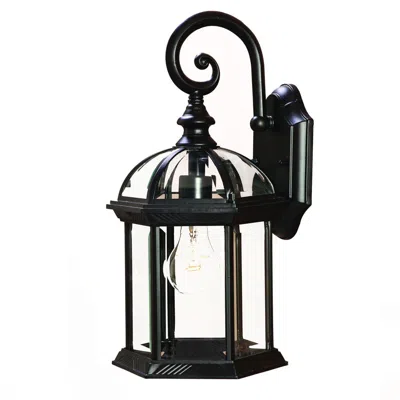 Homezia Matte Black Eastern Lantern Wall Light