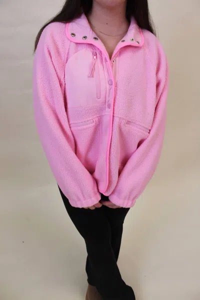 Tcec River Sherpa Jacket In Pink In Pink