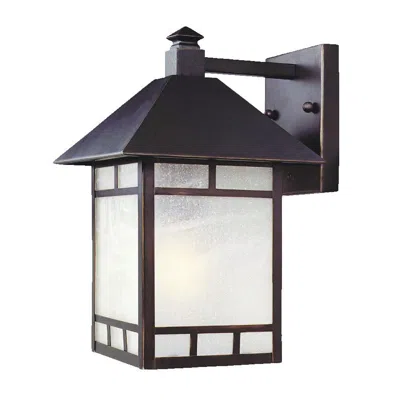 Homezia Antique Bronze Frosted Glass Lantern Wall Light