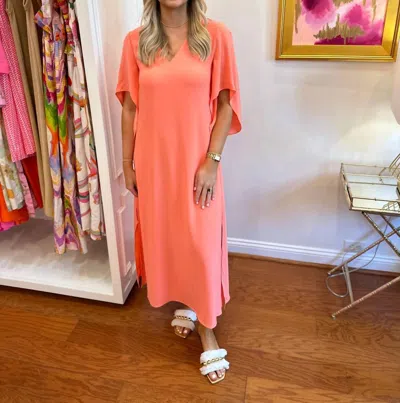 Anna Cate Meredith Midi Dress In Fusion Coral In Orange