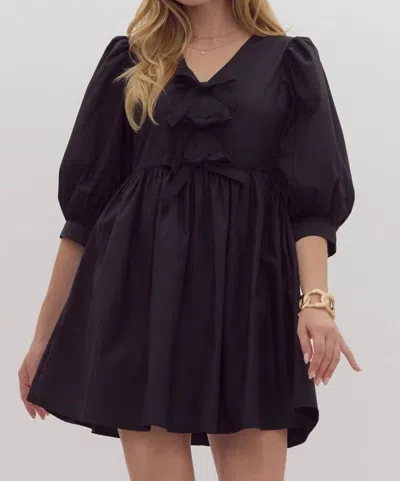 Entro On Occasion Bow Dress In Black In Black