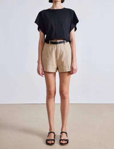 Apiece Apart Veras High Waisted Short In Desert In Beige