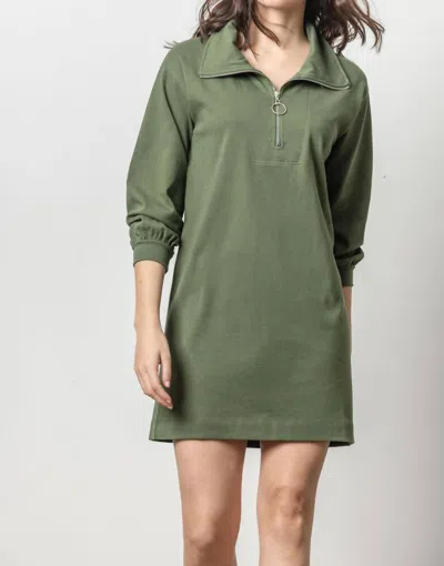 Lilla P Half Zip Dress In Elm In Blue