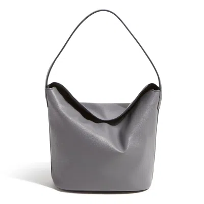 Vera Bradley Outlet Faux Leather Slouchy Bucket Shoulder Bag In Grey