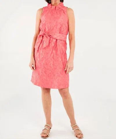 Abbey Glass Betty Dress In Hot Coral Red In Multi