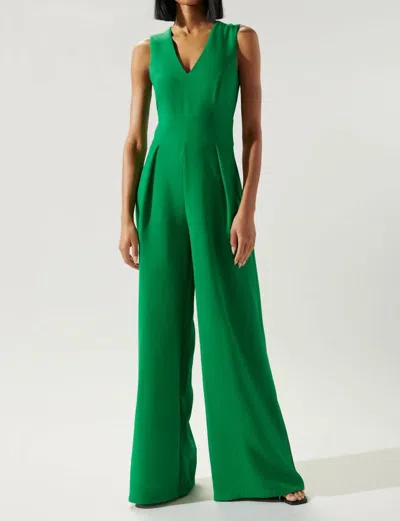 Sugarlips Klara Wide Leg Jumpsuit In Hunter Green In Green