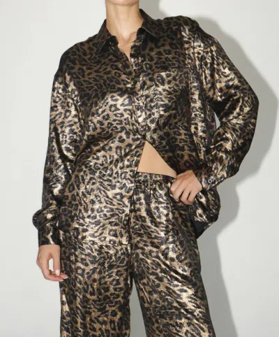 Bailey Rose Fierce And Fab Leopard Top In Black Animal Print In Multi