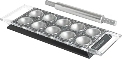 Marcato Atlas Tablet Pasta Maker, Made In Italy, Makes 10 Raviolis In Grey
