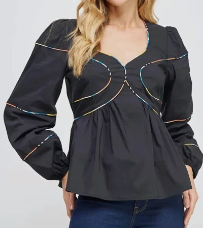 Strut & Bolt Contrast Color Piping Top In Multi In Multi