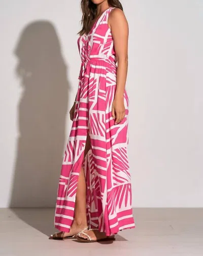 Elan Barbados Geometric Print Maxi Dress In Pink In Pink