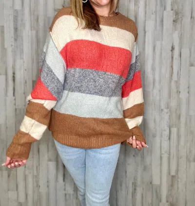 Jodifl Cozy Fireplace Sweater In Brown/grey/red In Multi