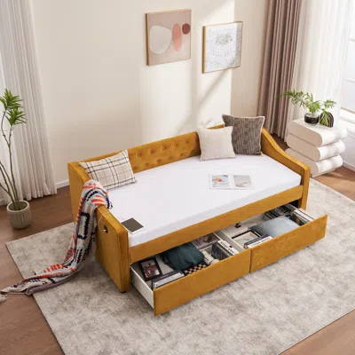 Streamdale Furniture Streamdale Upholstered Twin Daybed With Storage Drawers