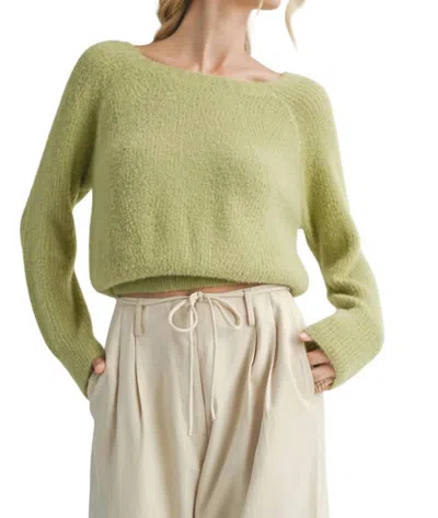 Sadie & Sage Lydia Fuzzy Sweater In Avocado In Green