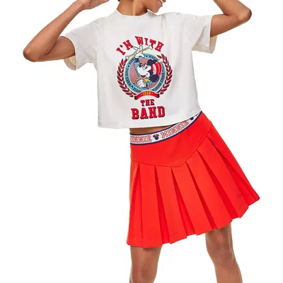 Disney Minni Womens Pleated Short Mini Skirt In Red