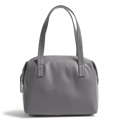 Vera Bradley Outlet Faux Leather Slouchy Satchel In Grey