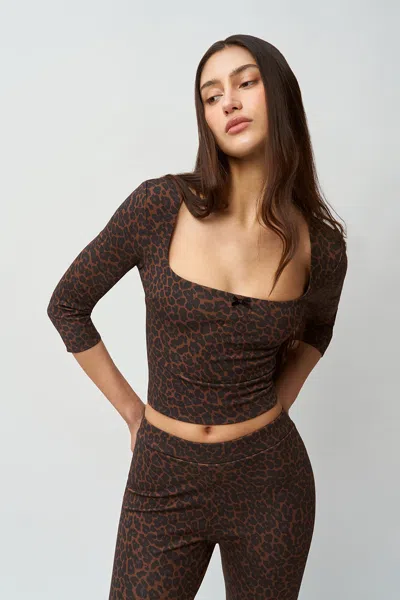 Danielle Guizio Ny Nea Top In Leopard