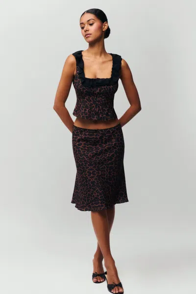 Danielle Guizio Ny Paloma Skirt In Leopard