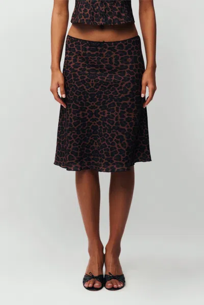 Danielle Guizio Ny Paloma Skirt In Leopard