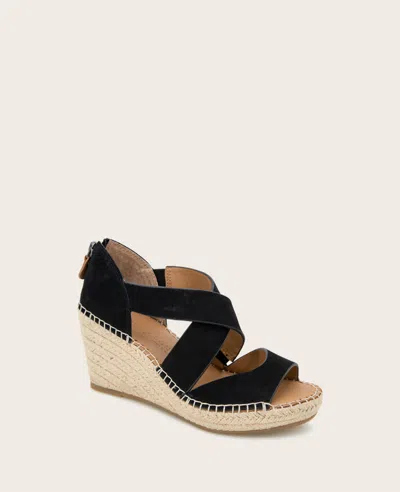 Gentle Souls - Corinne Nubuck Espadrille Wedge In Black Nubuck