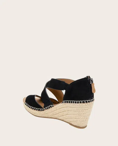 Gentle Souls - Corinne Nubuck Espadrille Wedge In Black Nubuck