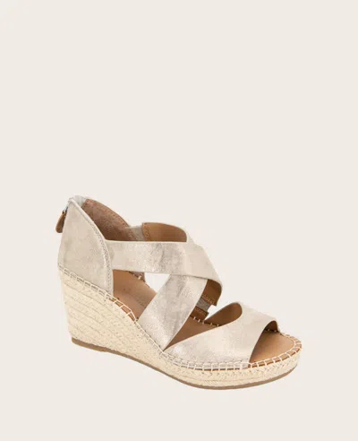 Gentle Souls - Corinne Leather Espadrille Wedge In Gravel Leather